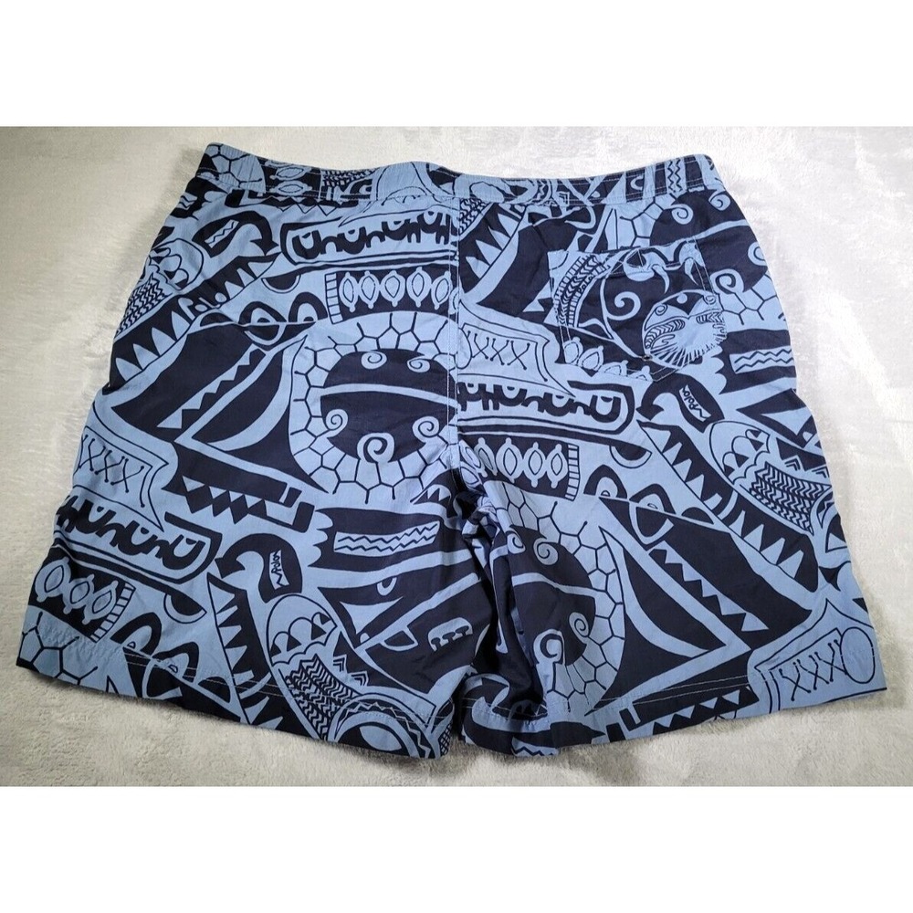 Polo Sport Swim Shorts Mens XL Blue Tiki Pattern All Over Print AOP Mesh Lined - Picture 11 of 11
